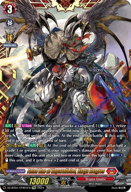 Image of Fated One of Unparalleled, Varga Dragres (FFR) (DZ-BT01/FFR01EN) [Fated Clash]