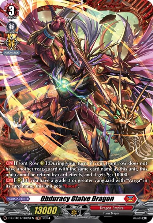 Image of Obduracy Glaive Dragon (FR) (DZ-BT01/FR05EN) [Fated Clash]