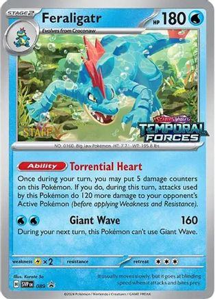 Image of Feraligatr (089) (Staff Prerelease Promo) [Scarlet & Violet: Black Star Promos]