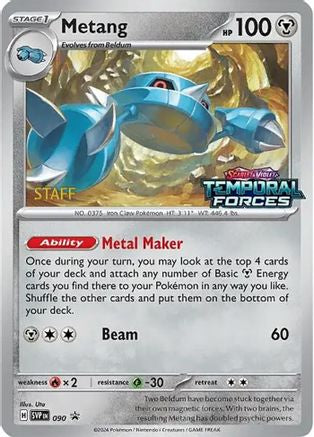 Image of Metang (090) (Staff Prerelease Promo) [Scarlet & Violet: Black Star Promos]