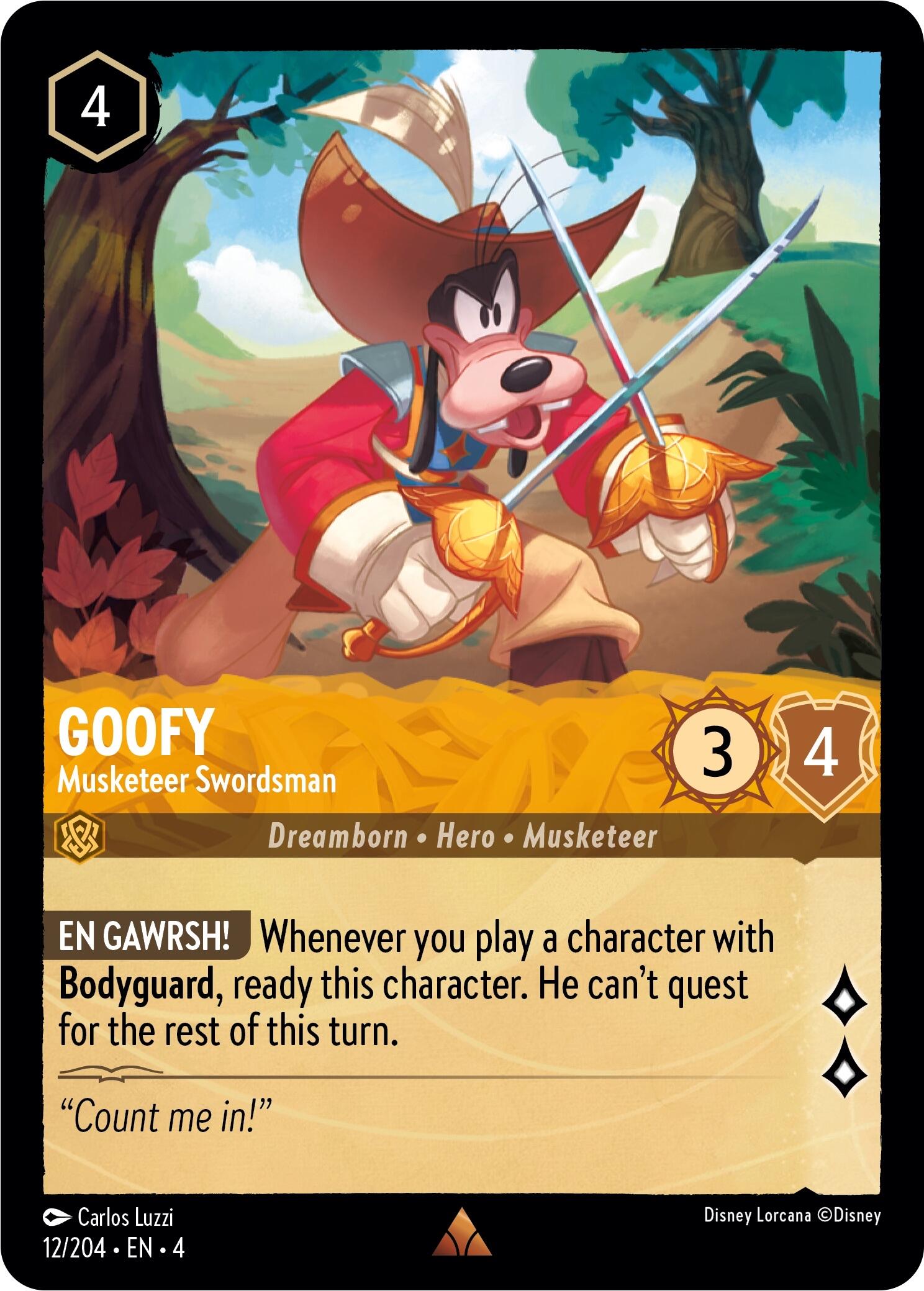 Image of Goofy - Musketeer Swordsman (12/204) [Ursula's Return]
