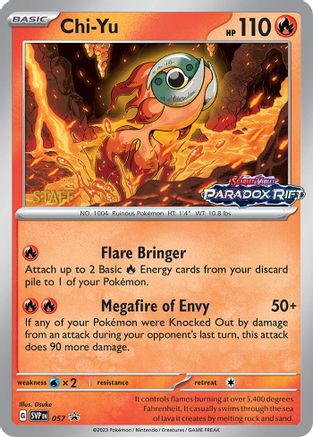 Image of Chi-Yu (057) (Staff Prerelease Promo) [Scarlet & Violet: Black Star Promos]