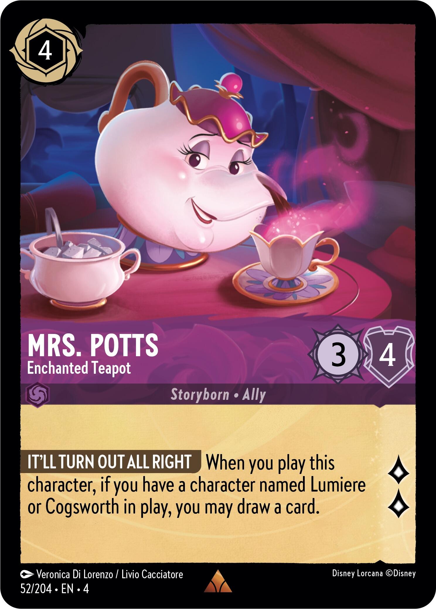 Image of Mrs. Potts - Enchanted Teapot (52/204) [Ursula's Return]