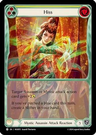 Image of Hiss (Yellow) [NUU015] (Part the Mistveil Nuu Blitz Deck)