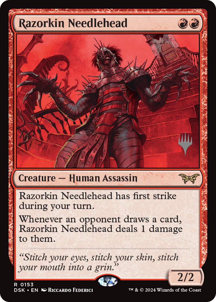 Image of Razorkin Needlehead (Promo Pack) [Duskmourn: House of Horror Promos]