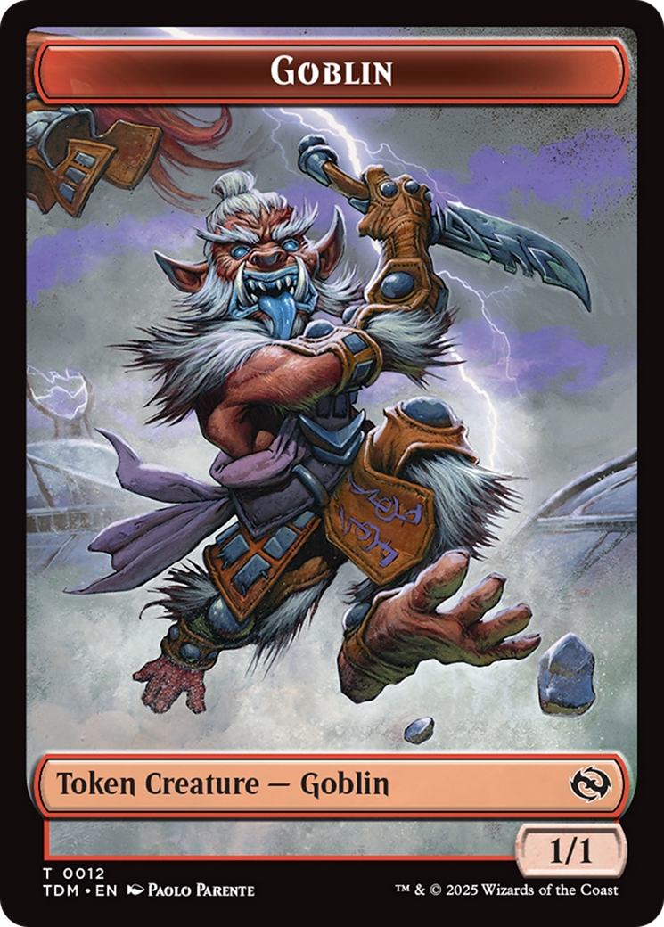 Image of Goblin // Warrior Double-Sided Token [Tarkir: Dragonstorm Tokens]