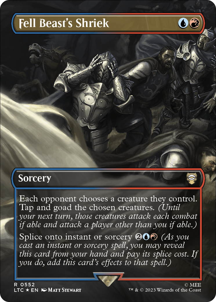 Image of Fell Beast's Shriek (Borderless) (Surge Foil) [The Lord of the Rings: Tales of Middle-Earth Commander]
