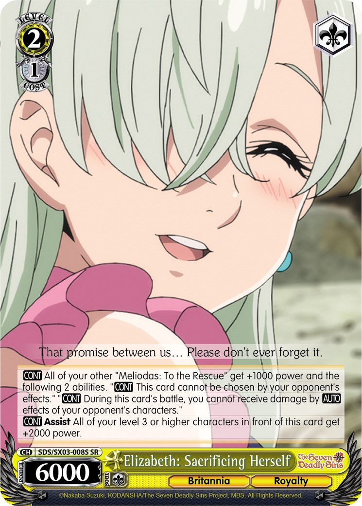 Image of Elizabeth: Sacrificing Herself (SDS/SX03-008S SR) [The Seven Deadly Sins]