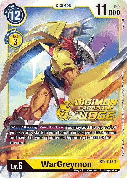 Image of WarGreymon [BT4-048] (Judge Pack 1) [Great Legend Promos]