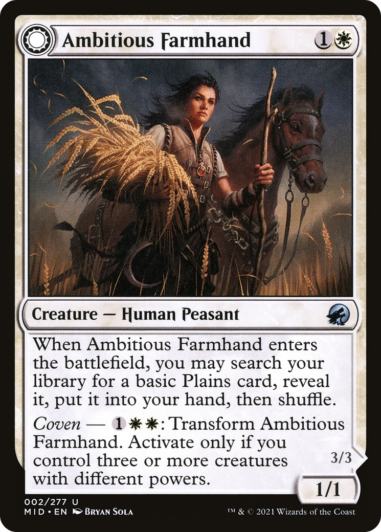 Image of Ambitious Farmhand // Seasoned Cathar [Innistrad: Midnight Hunt]