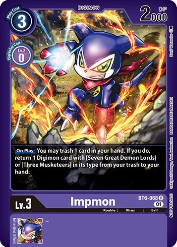 Image of Impmon [BT6-068] (April 2023 Beelzemon Special) [Starter Deck: Beelzemon Advanced Deck Set Pre-Release Cards]
