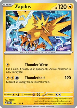 Image of Zapdos (065/167) [Scarlet & Violet: Twilight Masquerade]