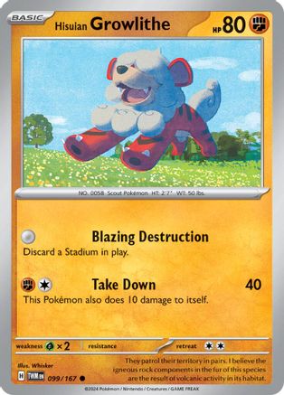 Image of Hisuian Growlithe (099/167) [Scarlet & Violet: Twilight Masquerade]