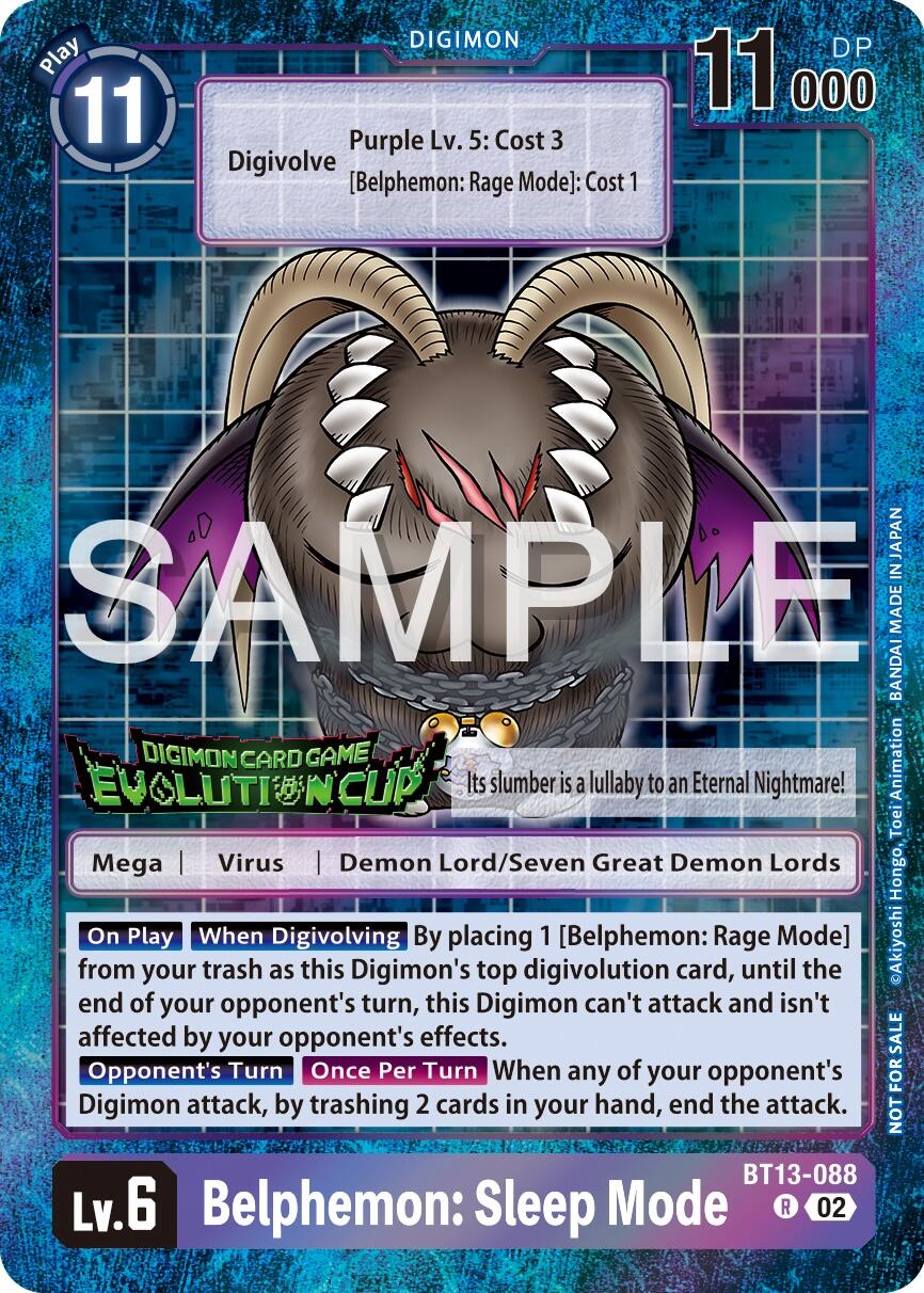 Image of Belphemon: Sleep Mode [BT13-088] (2024 Evolution Cup) [Versus Royal Knights Booster Promos]