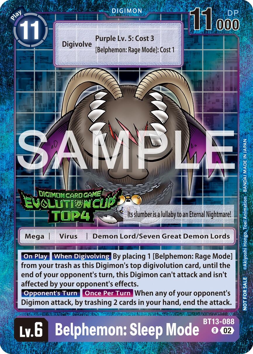 Image of Belphemon: Sleep Mode [BT13-088] (2024 Evolution Cup Top 4) [Versus Royal Knights Booster Promos]