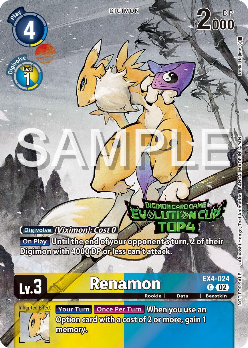 Image of Renamon [EX4-024] (2024 Evolution Cup Top 4) [Alternative Being Booster Promos]
