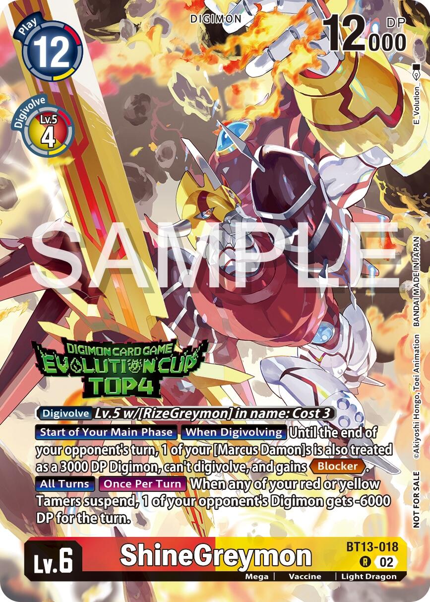 Image of ShineGreymon [BT13-018] (2024 Evolution Cup Top 4) [Versus Royal Knights Booster Promos]