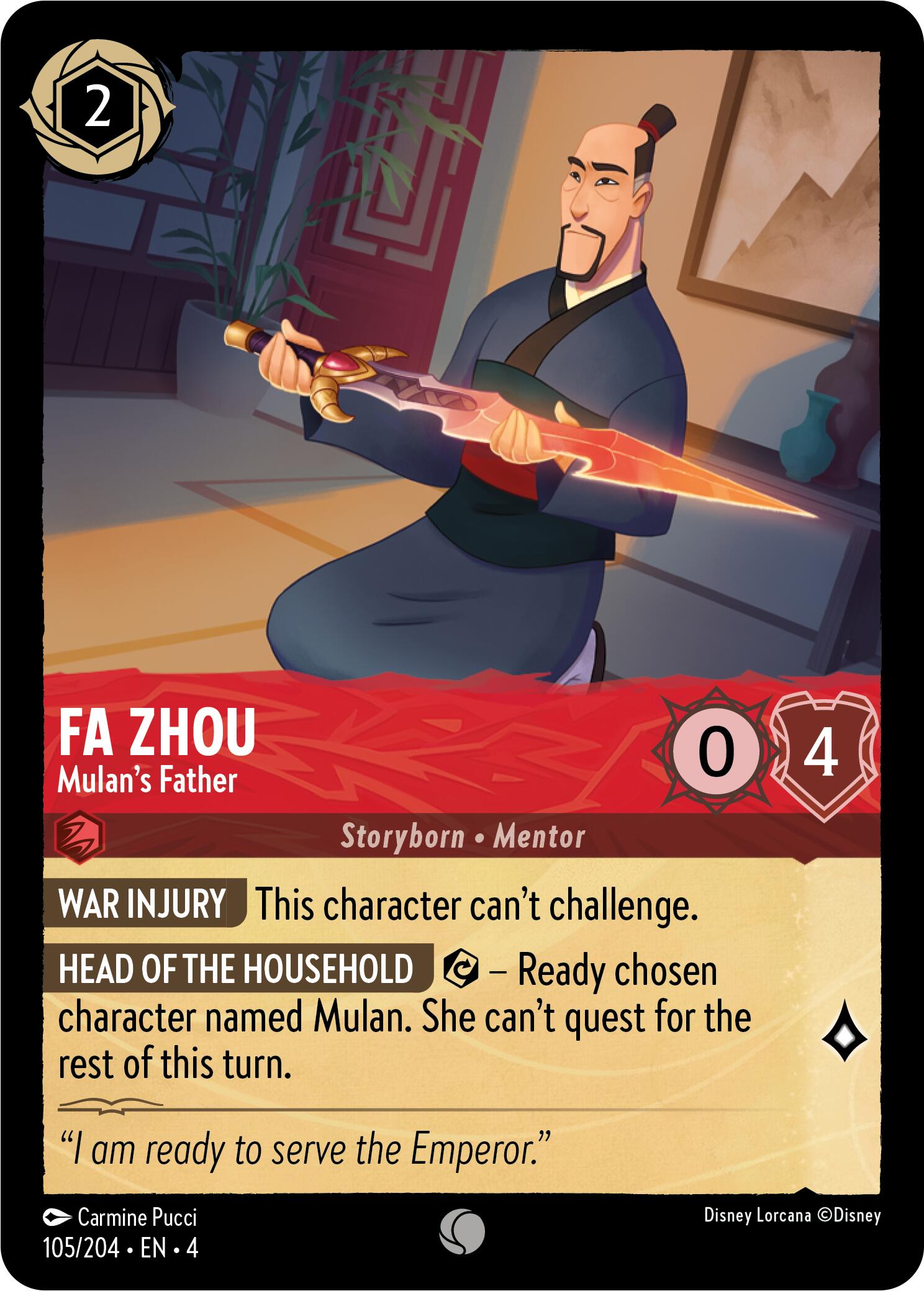 Image of Fa Zhou - Mulan's Father (105/204) [Ursula's Return]
