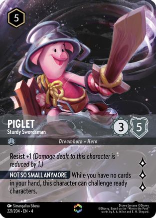 Image of Piglet - Sturdy Swordsman (Enchanted) (221/204) - Ursulas Return Holofoil