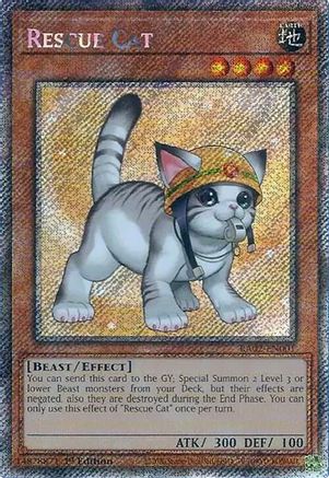 Image of Rescue Cat (Alternate Art) (Platinum Secret Rare) [RA02-EN001] Platinum Secret Rare