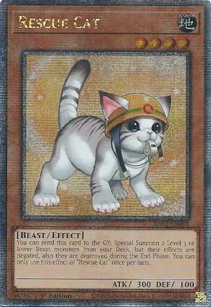 Image of Rescue Cat (Alternate Art) (Quarter Century Secret Rare) [RA02-EN001] Quarter Century Secret Rare