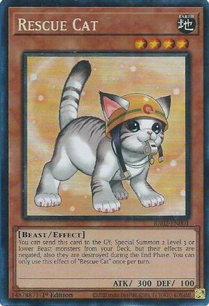 Image of Rescue Cat (Alternate Art) (PCR) [RA02-EN001] Prismatic Collector's Rare