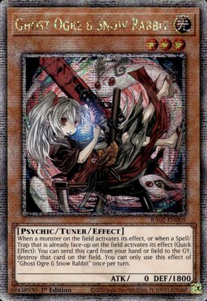 Image of Ghost Ogre & Snow Rabbit (Alternate Art) (Quarter Century Secret Rare) [RA02-EN009] Quarter Century Secret Rare