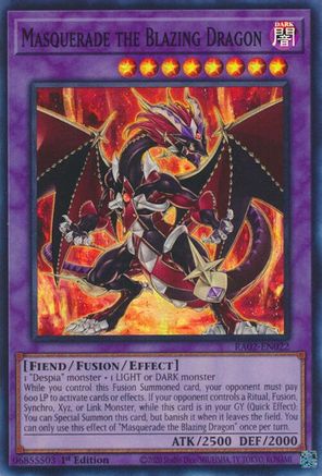 Image of Masquerade the Blazing Dragon [RA02-EN022] Super Rare