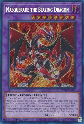 Image of Masquerade the Blazing Dragon (Secret Rare) [RA02-EN022] Secret Rare
