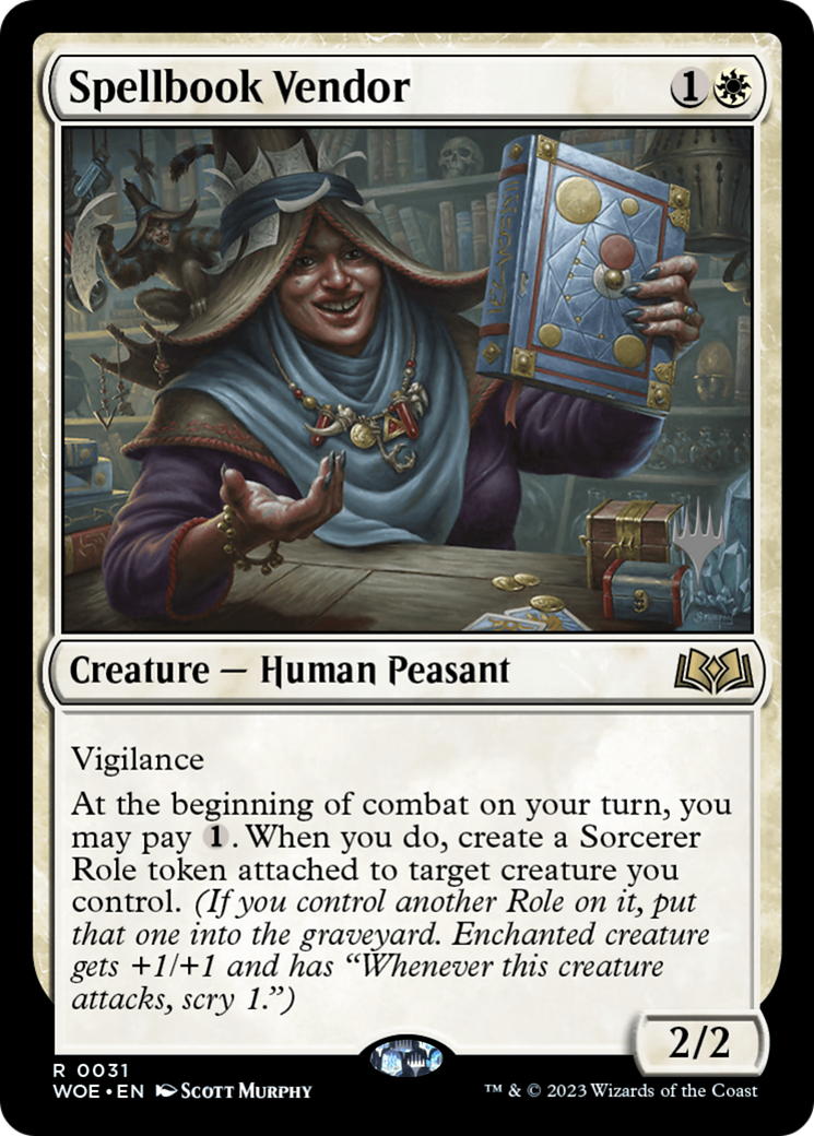 Image of Spellbook Vendor (Promo Pack) [Wilds of Eldraine Promos]