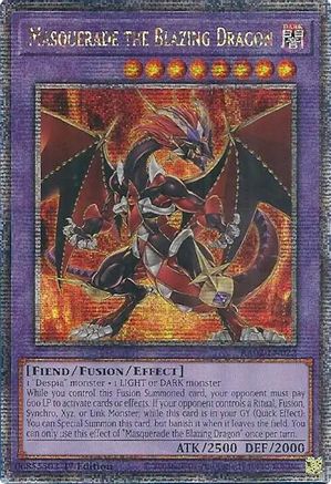 Image of Masquerade the Blazing Dragon (Quarter Century Secret Rare) [RA02-EN022] Quarter Century Secret Rare