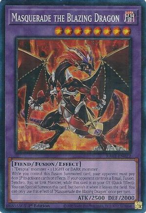 Image of Masquerade the Blazing Dragon (PCR) [RA02-EN022] Prismatic Collector's Rare
