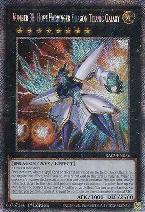 Image of Number 38: Hope Harbinger Dragon Titanic Galaxy (Platinum Secret Rare) [RA02-EN036] Platinum Secret Rare
