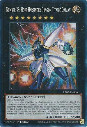 Image of Number 38: Hope Harbinger Dragon Titanic Galaxy (PCR) [RA02-EN036] Prismatic Collector's Rare