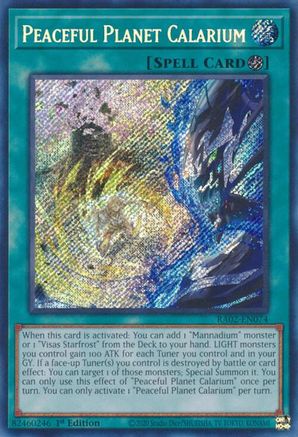 Image of Peaceful Planet Calarium (Secret Rare) [RA02-EN074] Secret Rare
