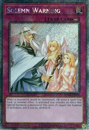 Image of Solemn Warning (Platinum Secret Rare) [RA02-EN078] Platinum Secret Rare