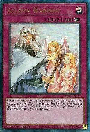 Image of Solemn Warning (PUR) [RA02-EN078] Prismatic Ultimate Rare