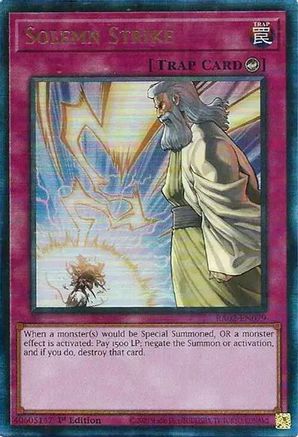 Image of Solemn Strike (PUR) [RA02-EN079] Prismatic Ultimate Rare