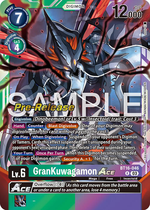 Image of GranKuwagamon Ace [BT16-046] [Beginning Observer Pre-Release Promos]