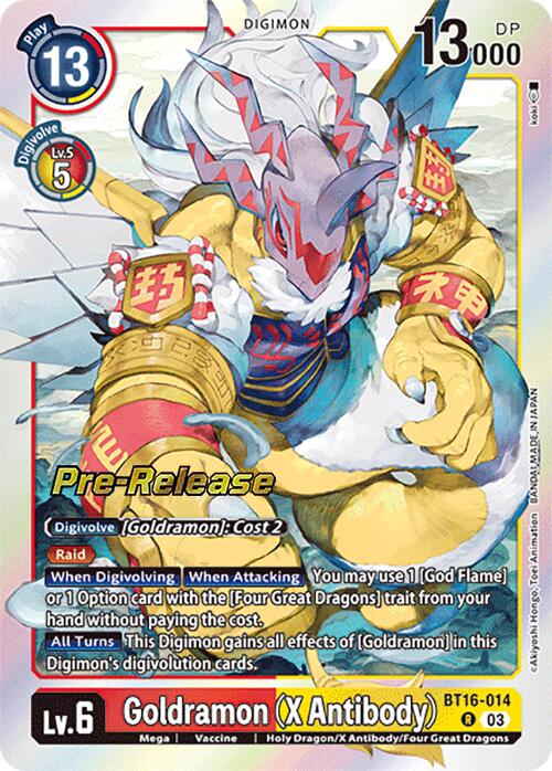 Image of Goldramon (X Antibody) [BT16-014] [Beginning Observer Pre-Release Promos]
