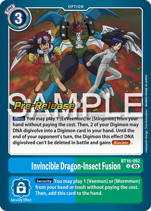 Image of Invincible Dragon-Insect Fusion [BT16-092] [Beginning Observer Pre-Release Promos]