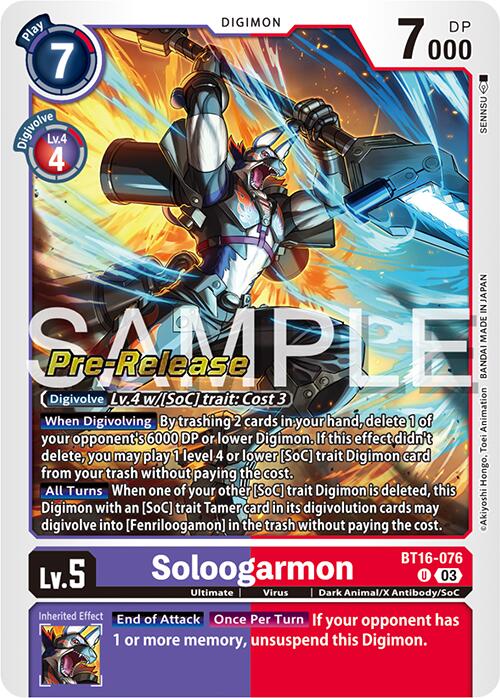 Image of Soloogarmon [BT16-076] [Beginning Observer Pre-Release Promos]