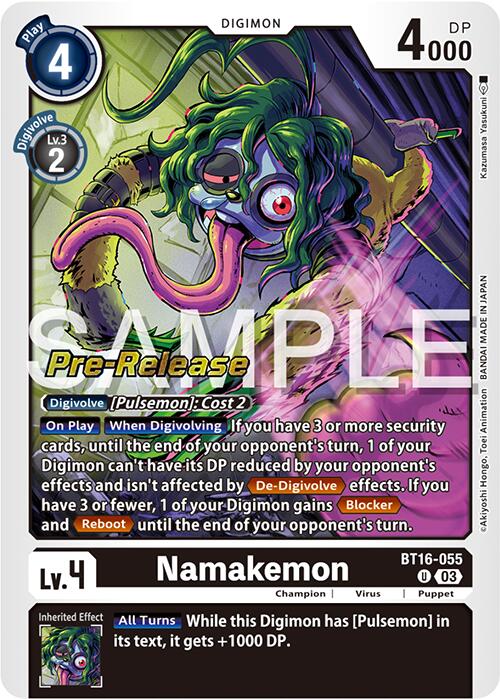 Image of Namakemon [BT16-055] [Beginning Observer Pre-Release Promos]