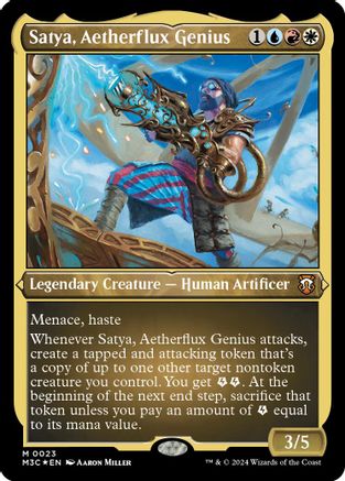 Image of Satya, Aetherflux Genius (Foil Etched) [Modern Horizons 3 Commander]