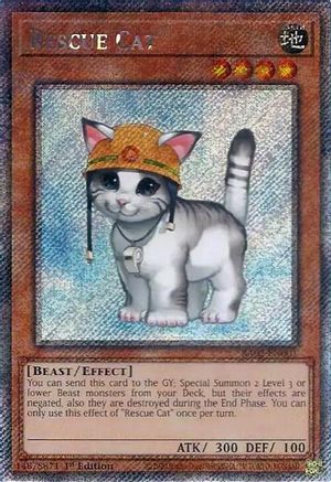 Image of Rescue Cat (Platinum Secret Rare) [RA02-EN001] Platinum Secret Rare