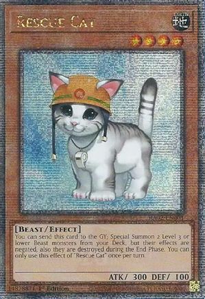 Image of Rescue Cat (Quarter Century Secret Rare) [RA02-EN001] Quarter Century Secret Rare