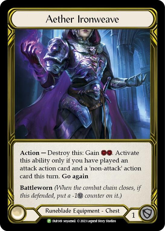 Image of Aether Ironweave (Golden) [FAB149] (Promo)  Cold Foil