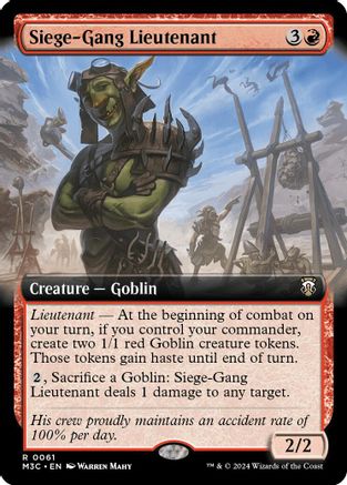 Image of Siege-Gang Lieutenant (Extended Art) (Ripple Foil) [Modern Horizons 3 Commander]