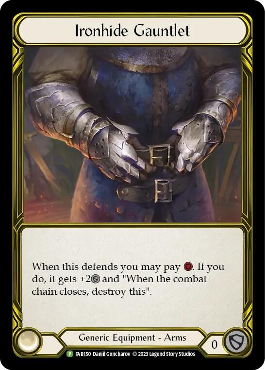 Image of Ironhide Gauntlet (Golden) [FAB150] (Promo)  Cold Foil