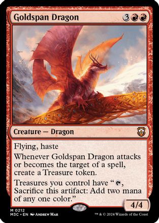 Image of Goldspan Dragon (Ripple Foil) [Modern Horizons 3 Commander]